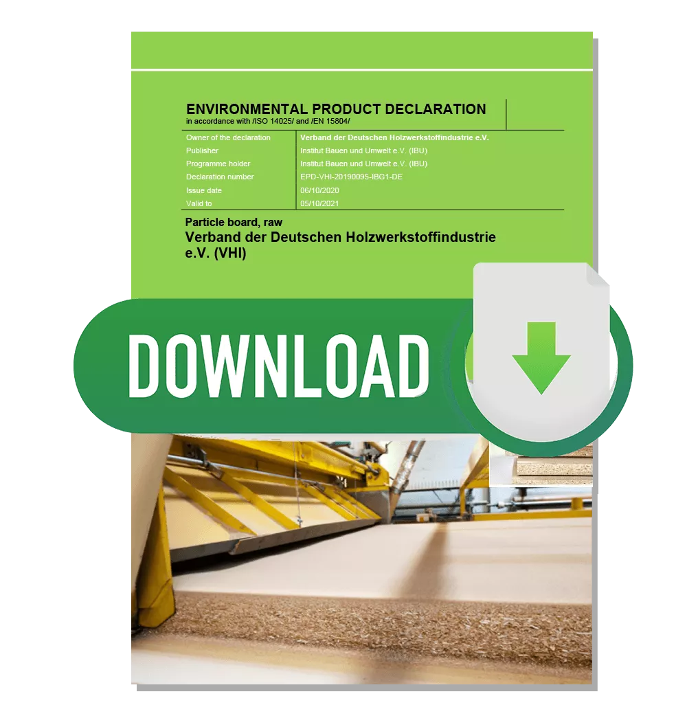 Environmental product declaration EPD particleboard and esb