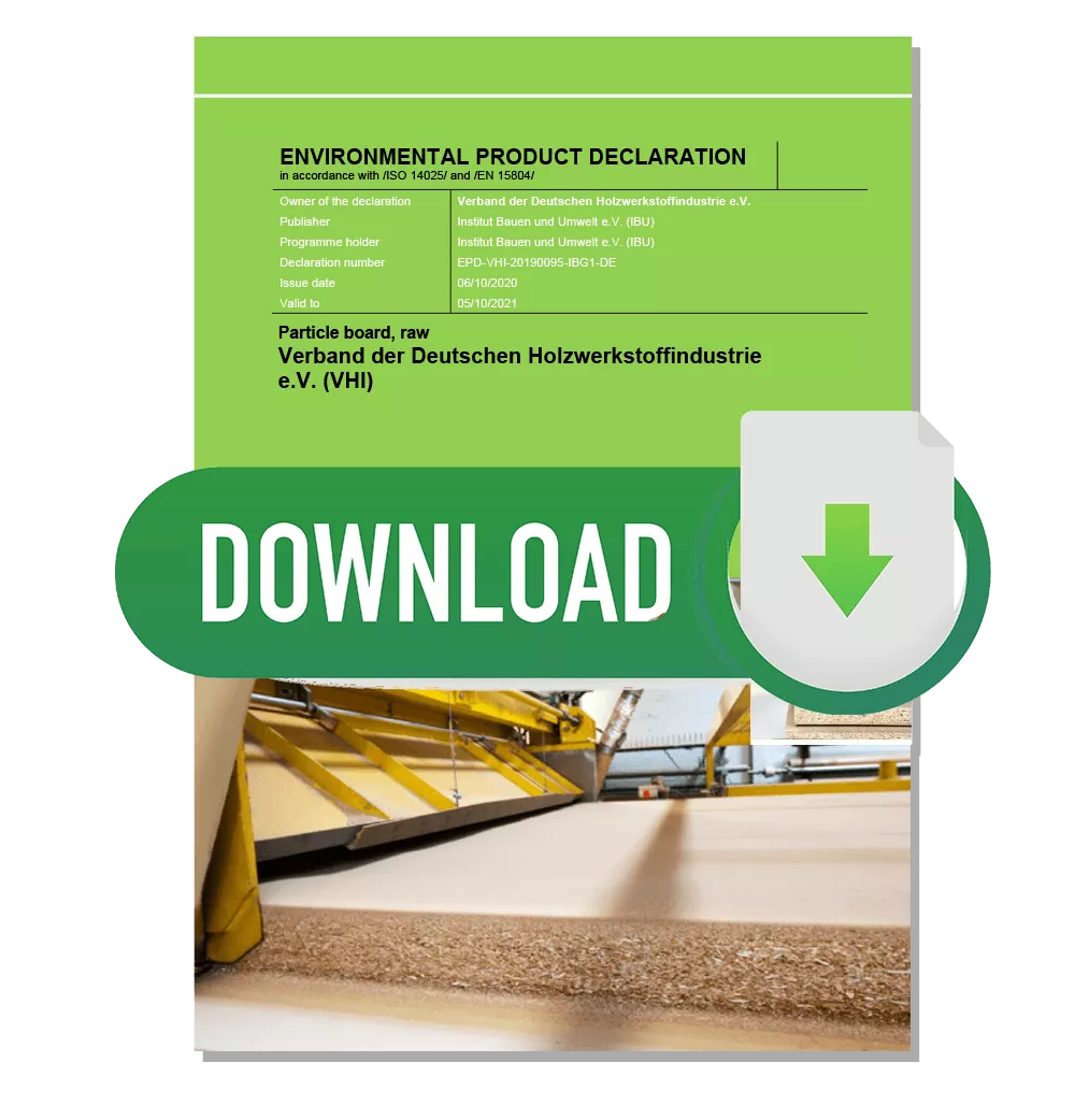 Environmental product declaration EPD particleboard and esb